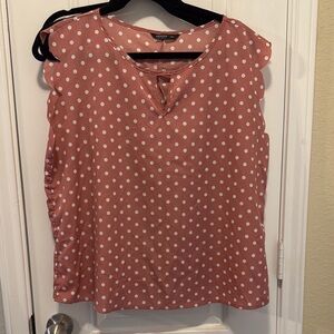 Polka Dot Sleeveless Top - Pink
